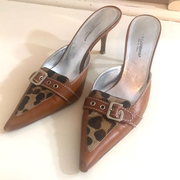 Dolce & Gabbana Shoes - Dolce & Gabbana 3” heels tan leather with leopard print
